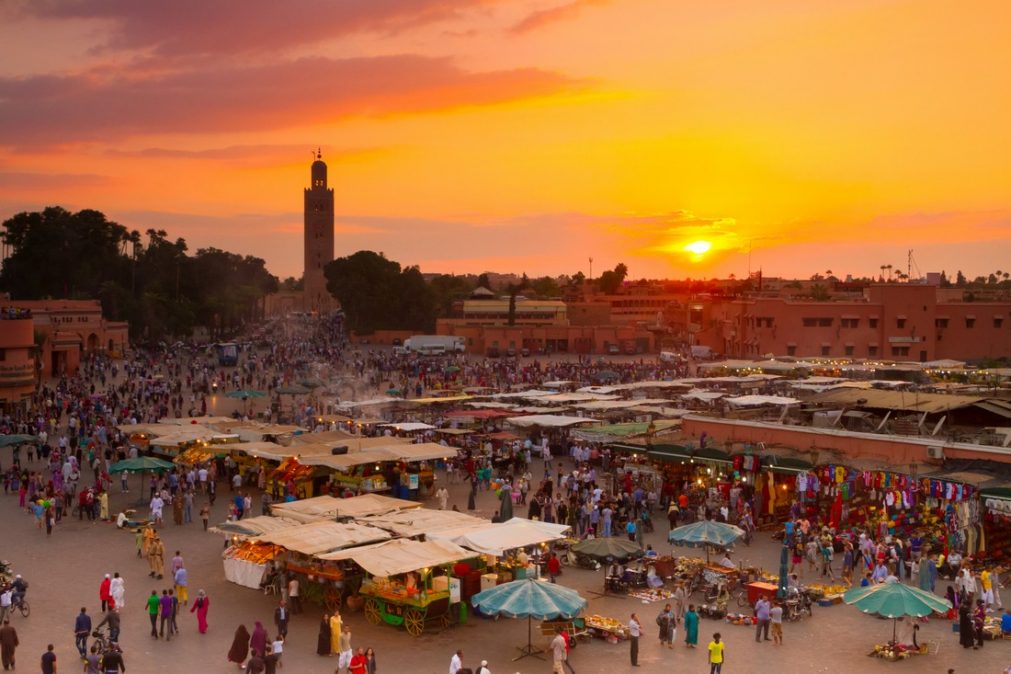 La légendaire place Jemaa el-Fnaa de Marrakech.