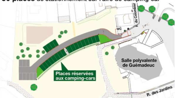 Plan de la future aire d'accueil des camping-cars à Pléneuf-Val-André (22) 