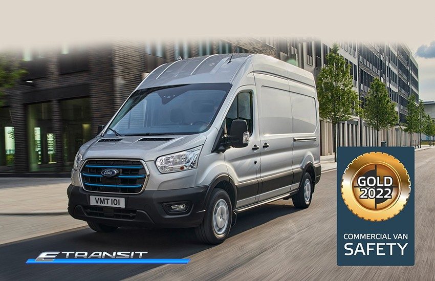 Le Ford E-Transit gratifié d'une médaille d'or aux tests Euro NCAP
