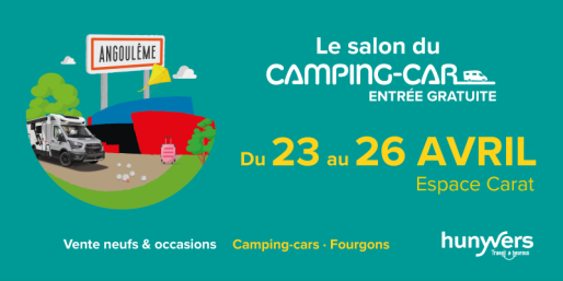 Salon du camping-car d’Angoulême du 23 au 26 avril 2026.