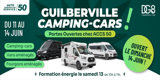 Portes ouvertes du 11 au 14 juin 2026 chez Auto Camping-car Service 50 à Guilberville.