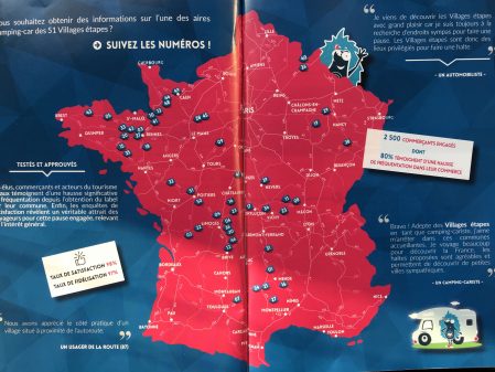 56 villages répartis sur les grands axes routiers de France
