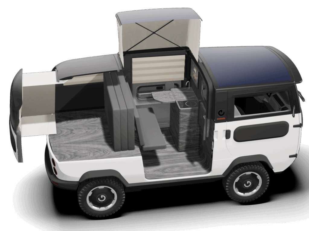 Aménagement intérieur du XBus modèle Camper