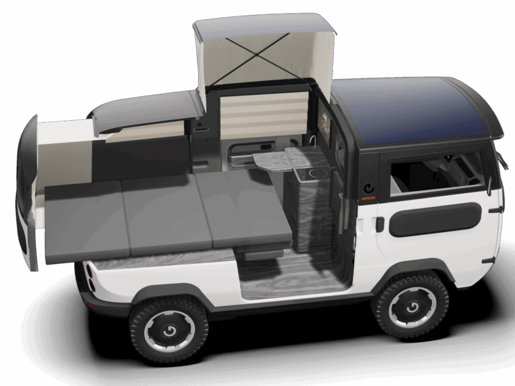Aménagement intérieur du XBus modèle Camper