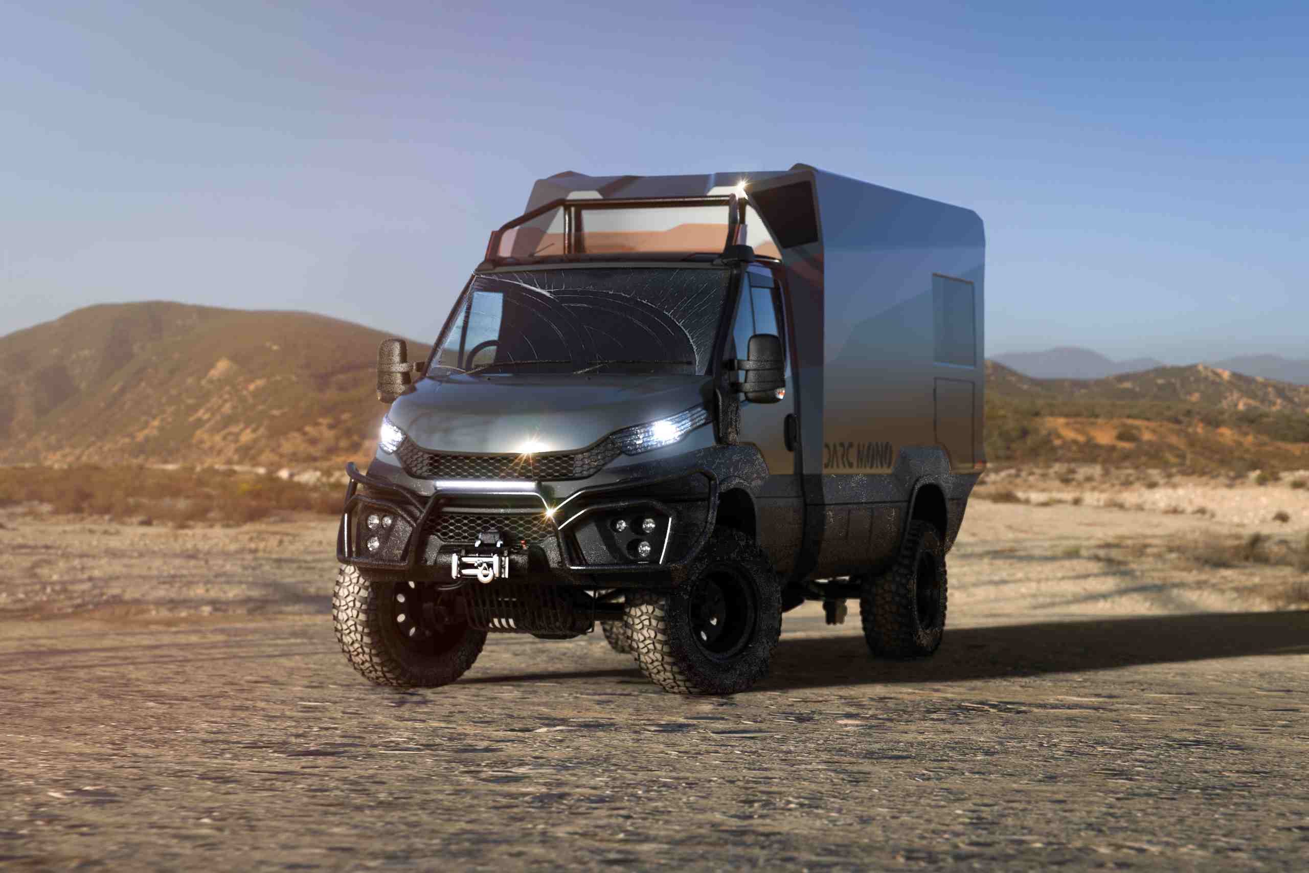 Cellule camping-car en carbone Darc Mono sur Iveco Daily 4x4
