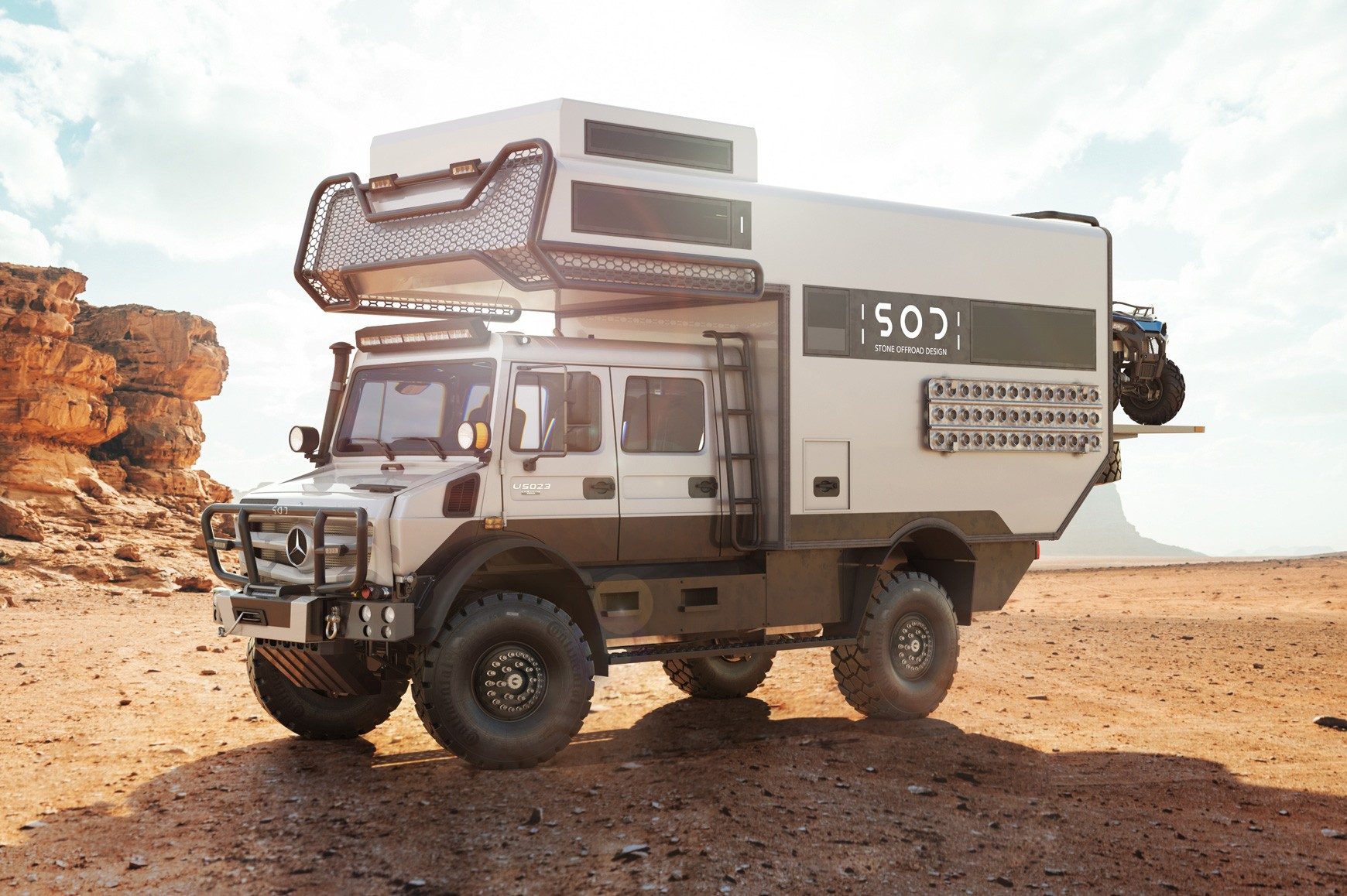 Cellule SOD Rise sur Mercedes Unimog 4x4