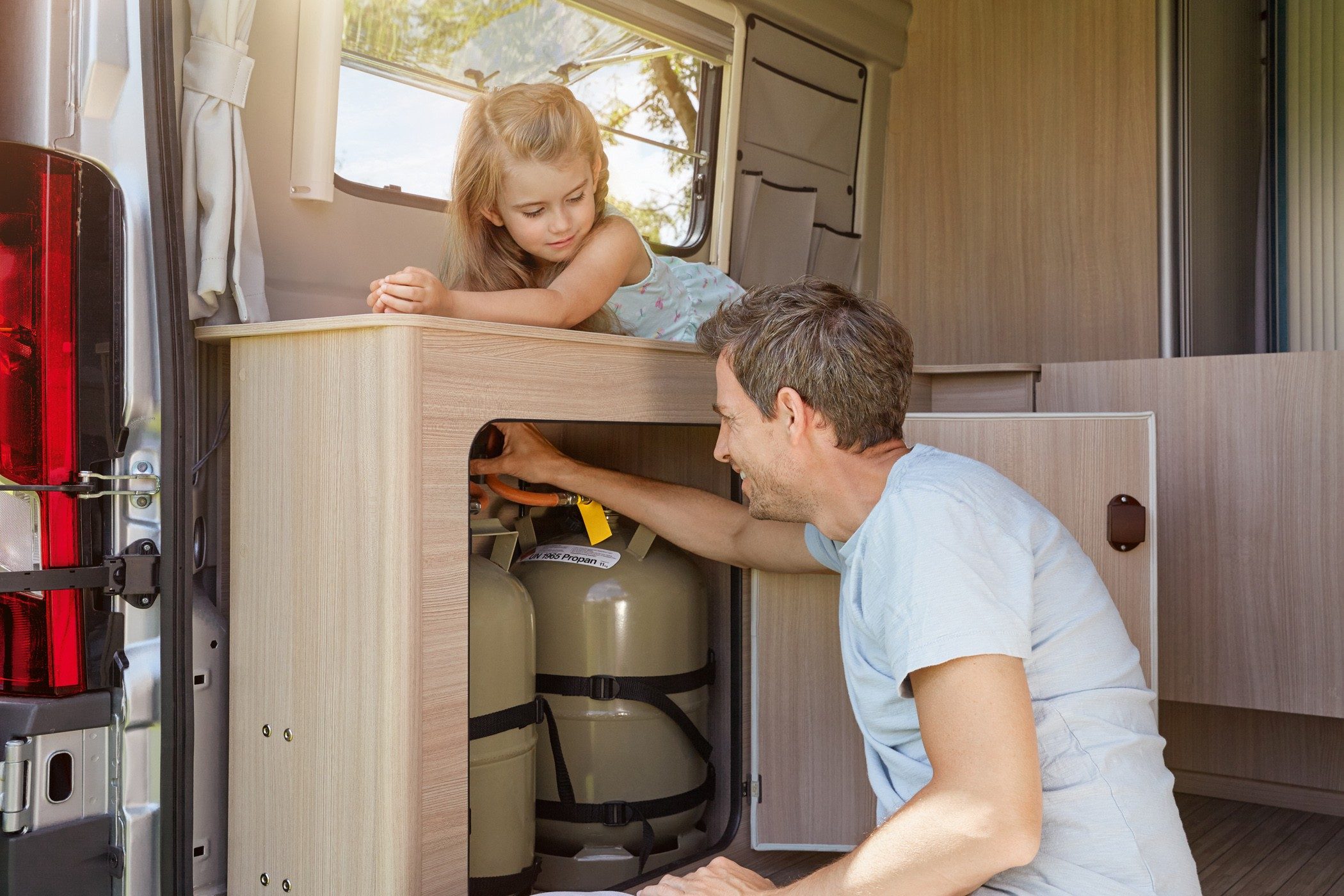 Compartiment à gaz avec installation Truma.