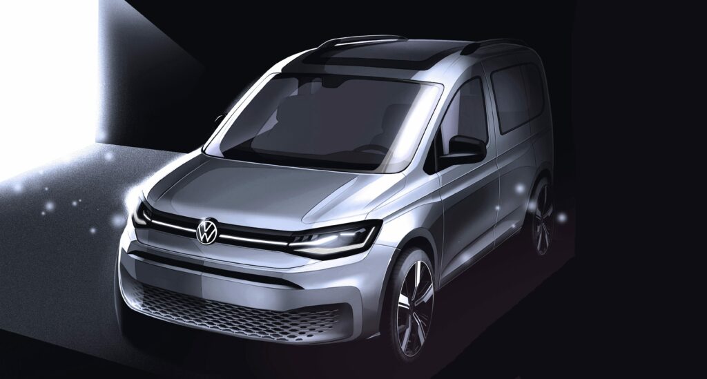 Esquisse du Volkswagen Caddy Cargo de 5e génération