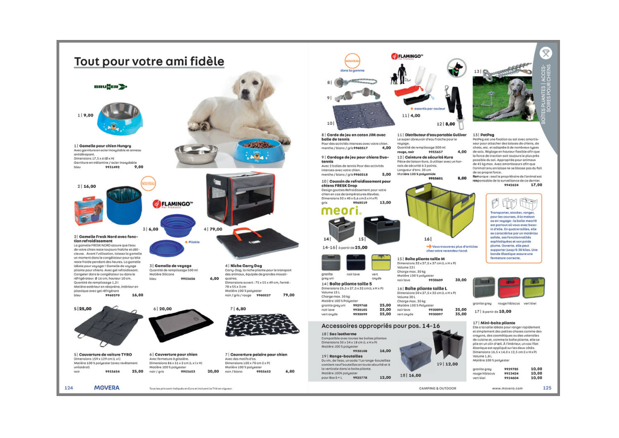 Extrait du catalogue d'accessoires Movera 2021