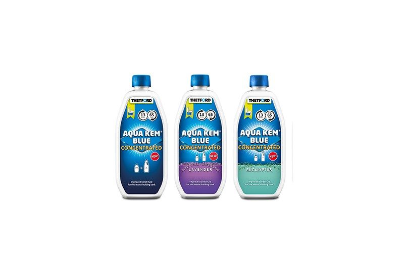 Gamme Thetford Aqua Kem Blue Concentrated normal, lavande et eucalyptus