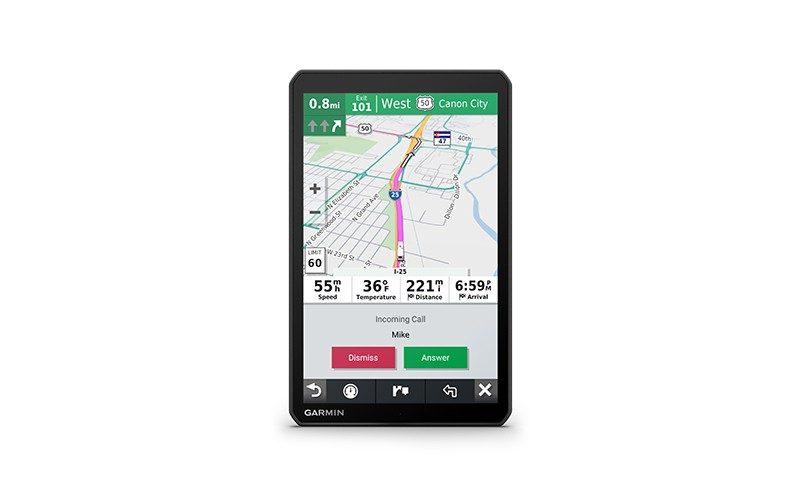 GPS Garmin Camper 890 en mode portait