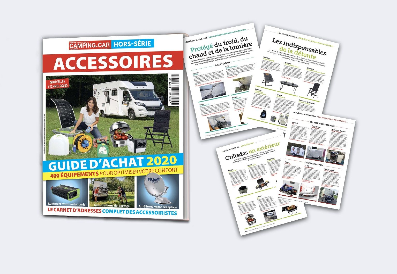 Guide d'achat 2020 "Spécial Accessoires" de Camping-Car Magazine.