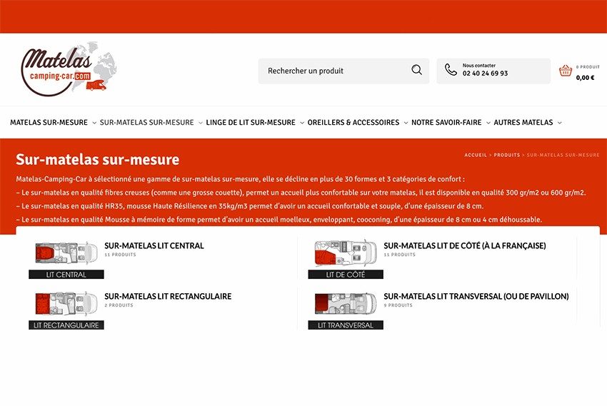 Le site Matelas-camping-car.com fait peau neuve