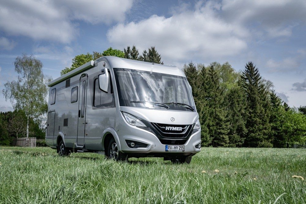 L'intégral Hymer B-MC I580 arbore un design futuriste.