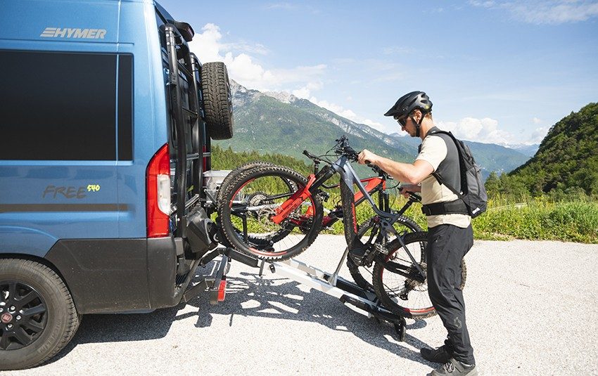 Porte-charges Hymer Backrack+ avec porte-vélos pivotant Swing