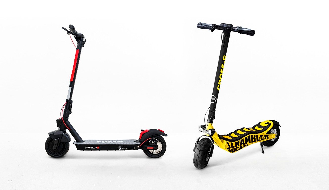 Trottinettes électriques Ducati Pro II et Scrambler Cross-E