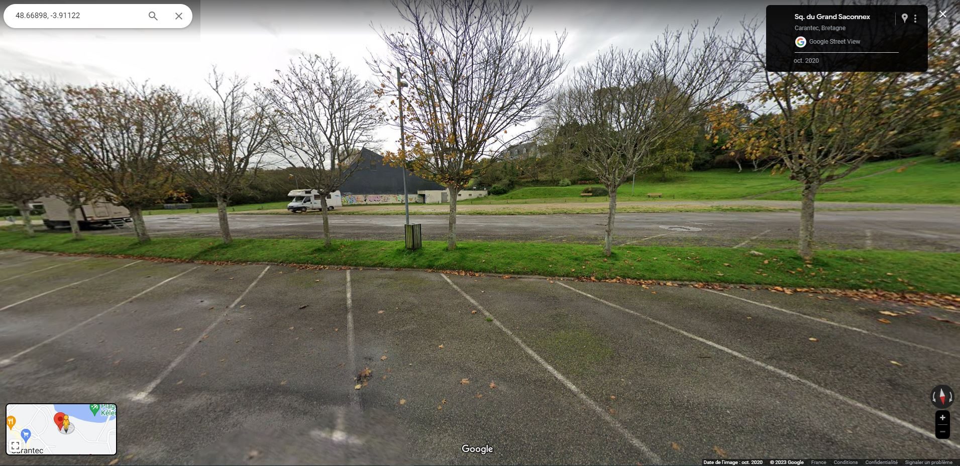 Un arrêté municipal prévoit la création de 15 places de camping-cars sur ce parking du Kelenn, à proximité de la salle polyvalente.