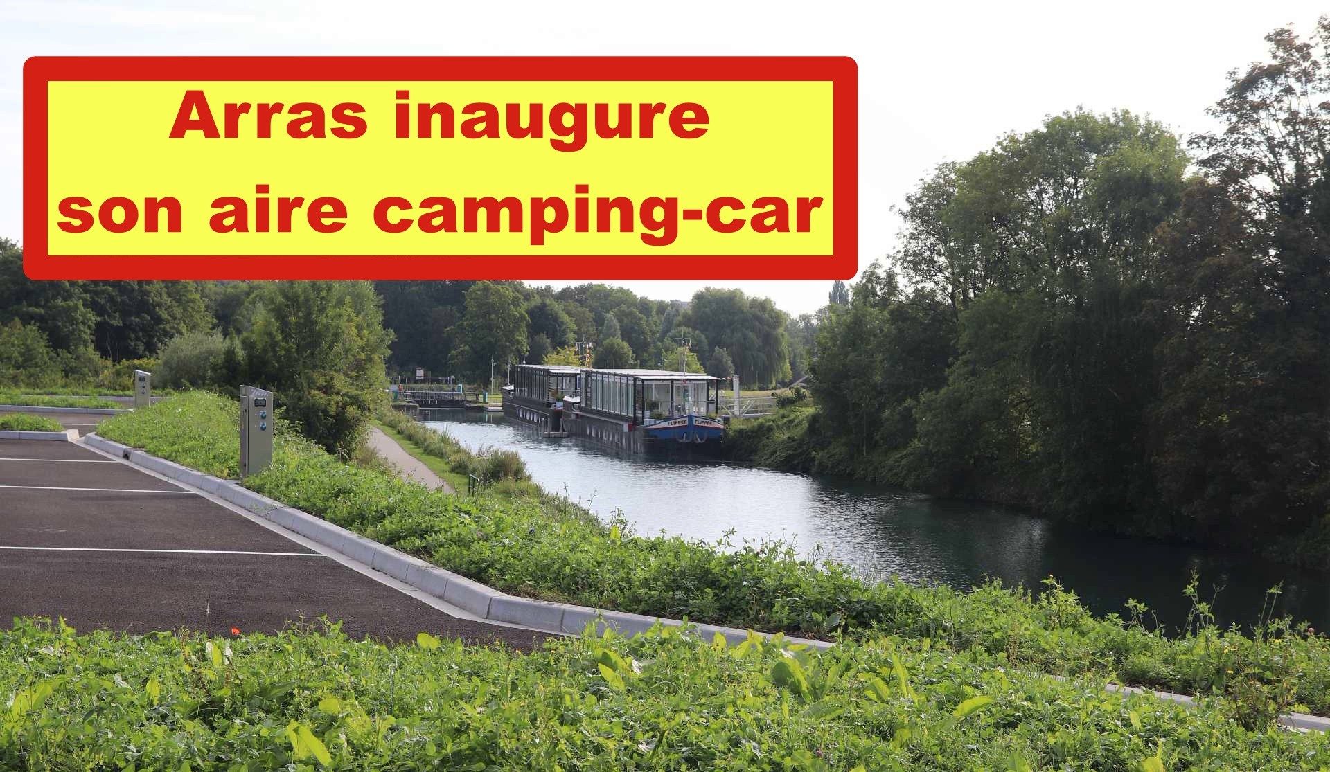 Vue sur la Scarpe à partir de l'aire de camping-car Arras