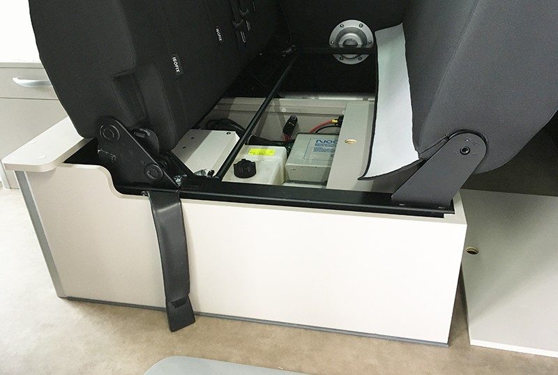 Webasto Thermo Box Evo installée sous un siège