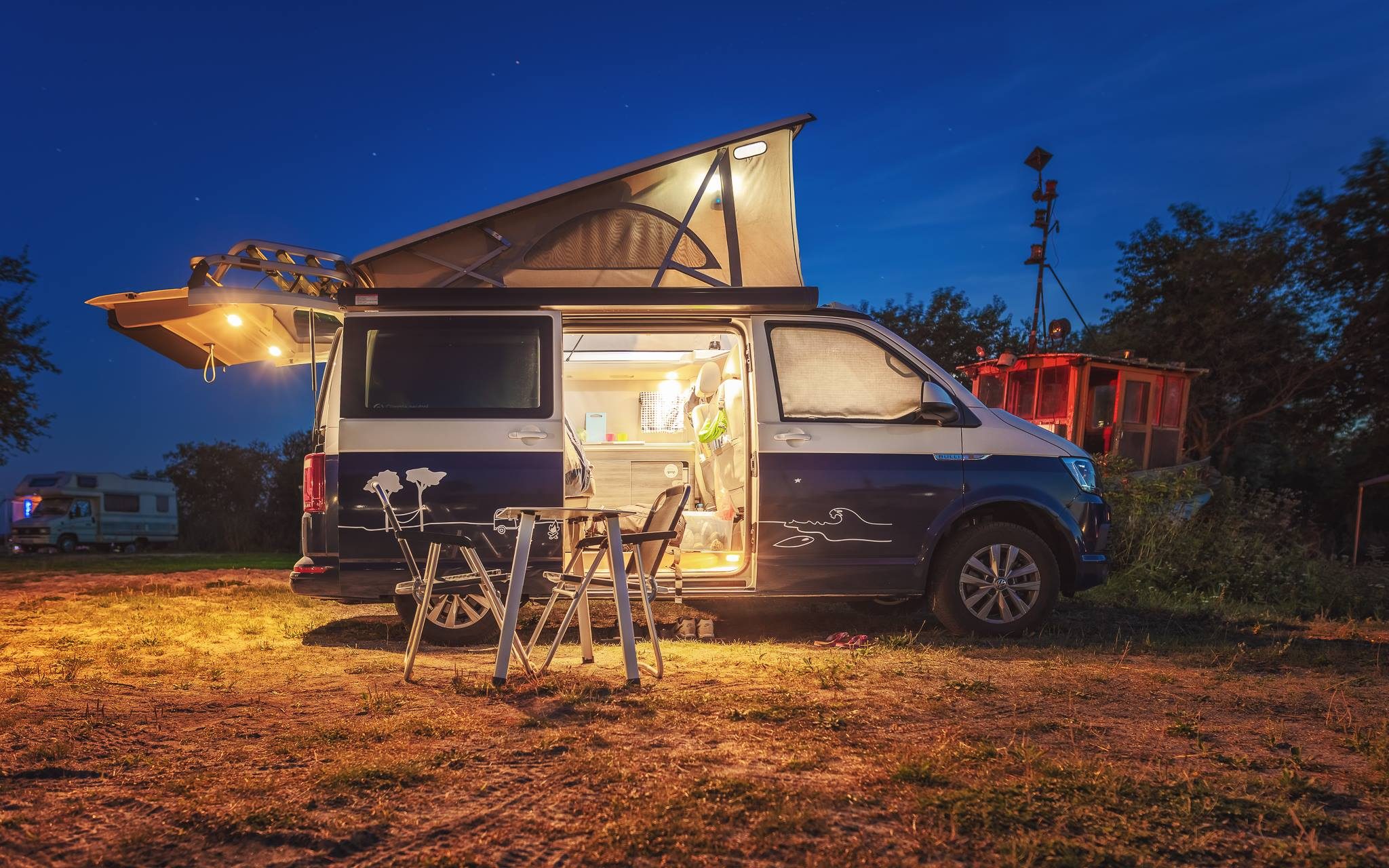 Un van loué par Roadsurfer