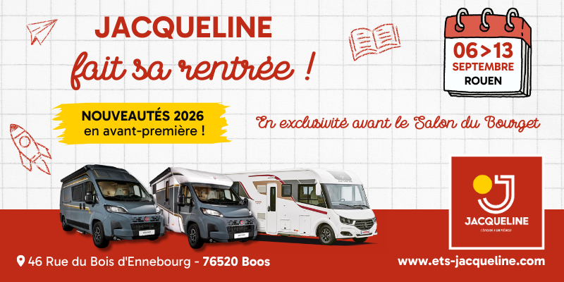 Jacqueline Camping-car Boos fait sa rentrée du 6 au 13 septembre 2025