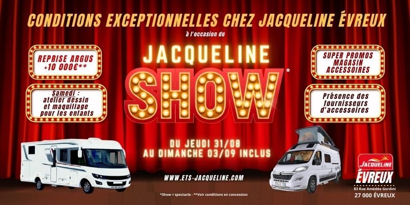 Jacqueline Show du 31 aout au 3 septembre 2023