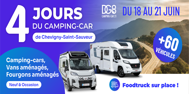DG8 Camping-car 21 organise une Expo-vente à CHEVIGNY du 18 au 21 juin 2026