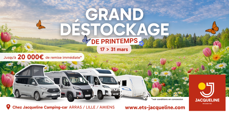 Grand Déstockage de Printemps chez Jacqueline Camping-Car du 17 au 31 mars 2026