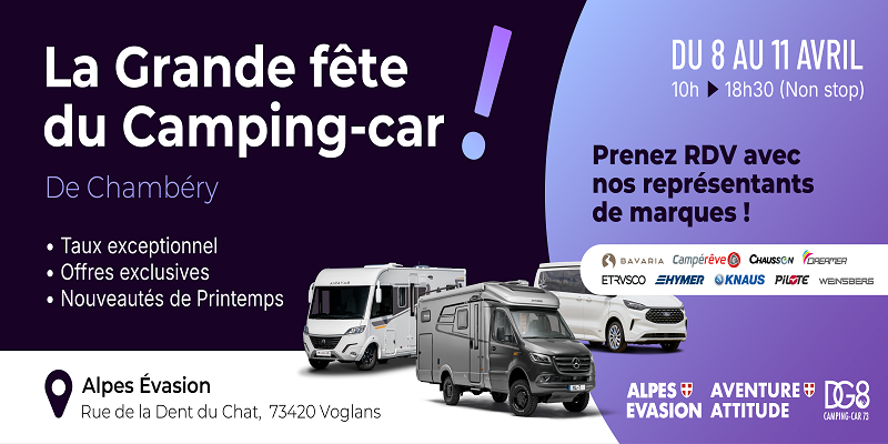 Grande Fête du Camping-Car à Chambéry du 8 au 11 avril 2026
