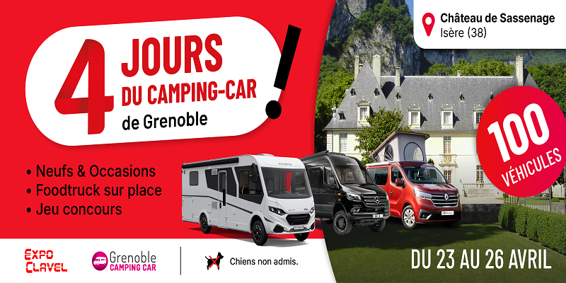 Les 4 jours du Camping-Car de Grenoble au Château de Sassenage du 23 au 26 avril 2026.