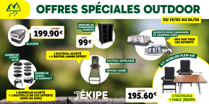 Offres Spéciales Outdoor chez Jékipe du 19 mai au 6 juin 2026